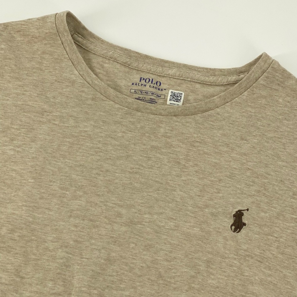 Polo Ralph Lauren Mens XL Tan Heather Long Sleeve Pony Logo Crewneck T-Shirt